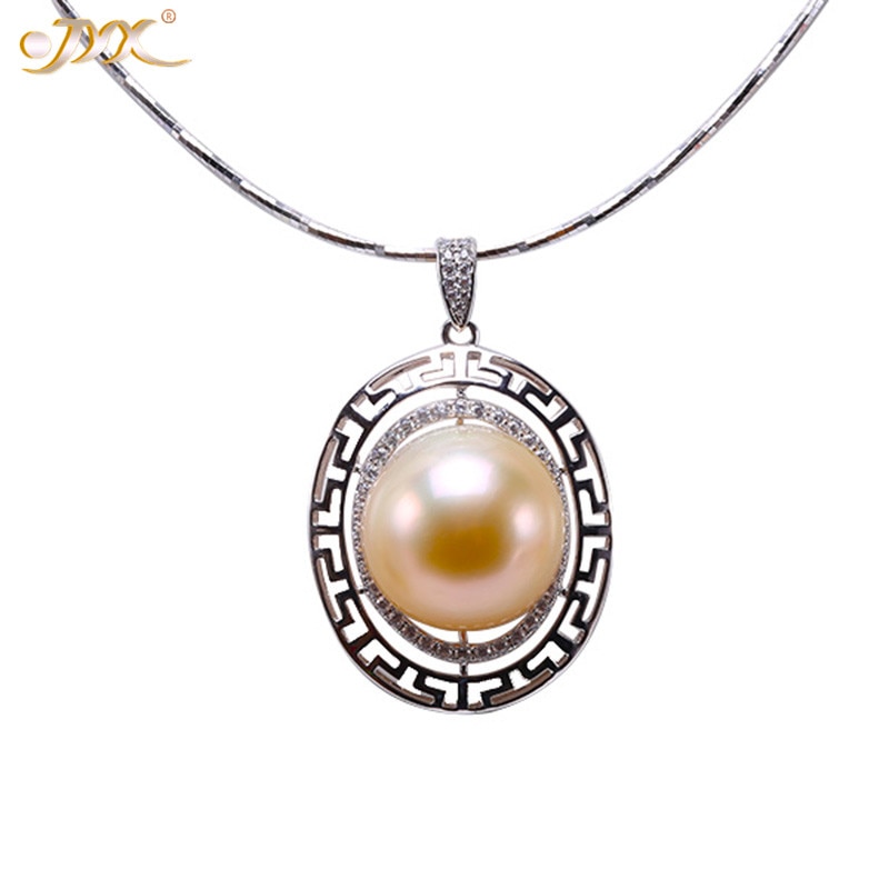 JYX Luxurious Super Perfect BIG 15mm South Sea Golden Pearl Pendant Natural Pearl 14K gold brooch rare diameter golden pearls ne
