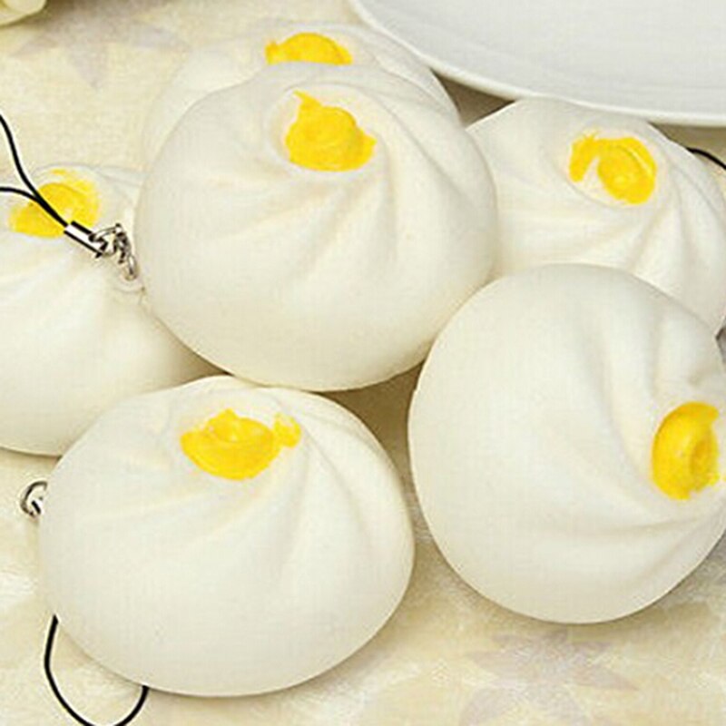 1PCS Realistic Squishes Pretend Toys Dumpling Squishy Charms Kawaii Buns Bread Pendant