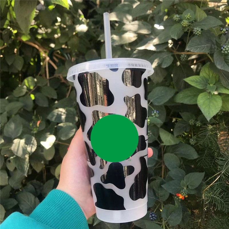 20oz Cow Reusable Venti Personalized Designs Cup Cow Vinyl Print Plastic Cup Teacher Mothers Day Birthday Gift Customized Cup