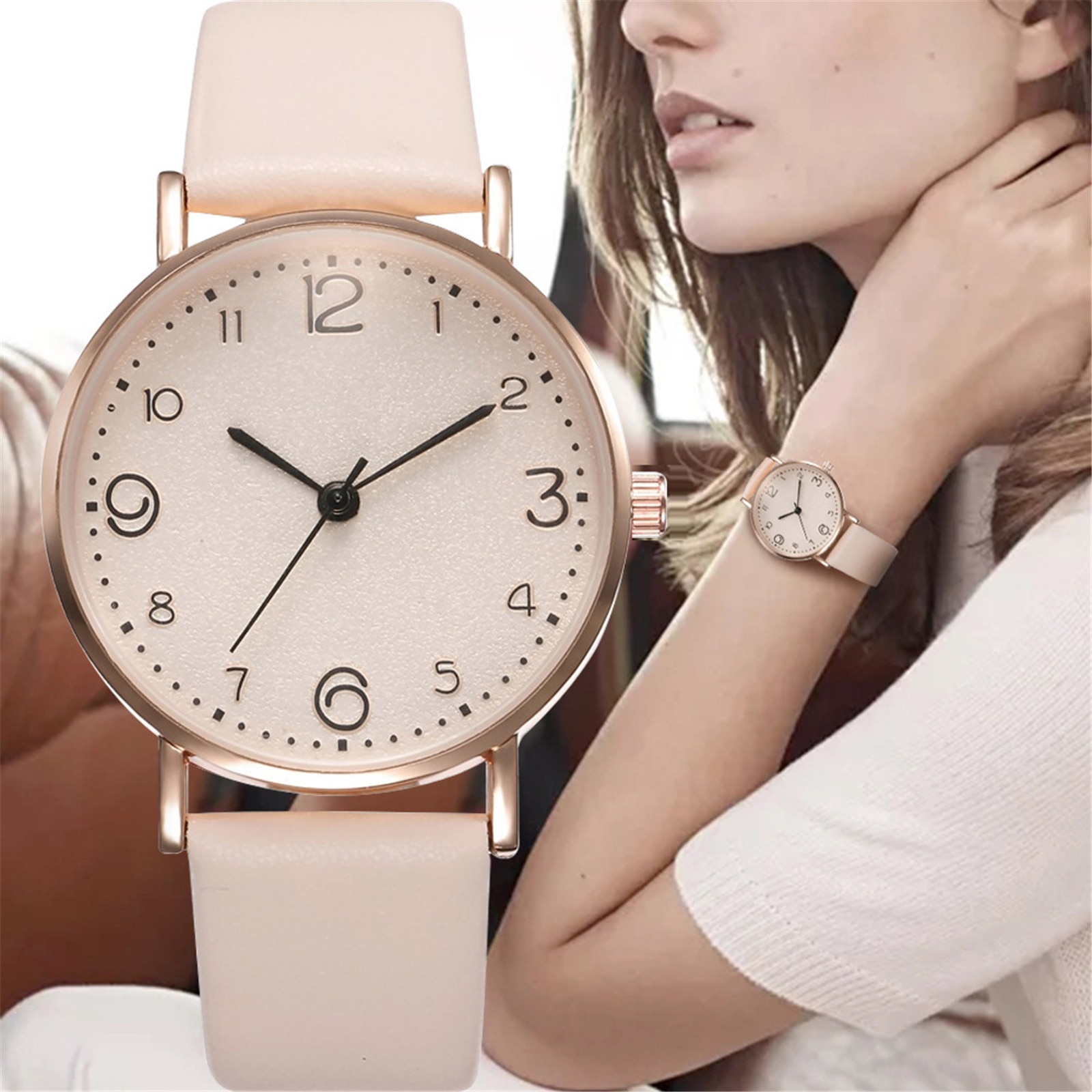 Big Arabic Numerals Watch For Women Popular Quartz Watches Casual Creative Student Wrist Watch Fashion Wild Bracelet Clock Girls