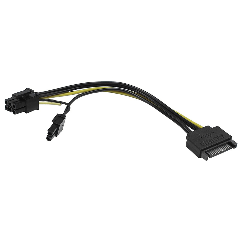 15 Pin SATA Male to 8 Pin (6+2) PCI-e Power Supply Cable 15Pin SATA to 8Pin PCI Express Adapter for Graphics Video Card 8 inch