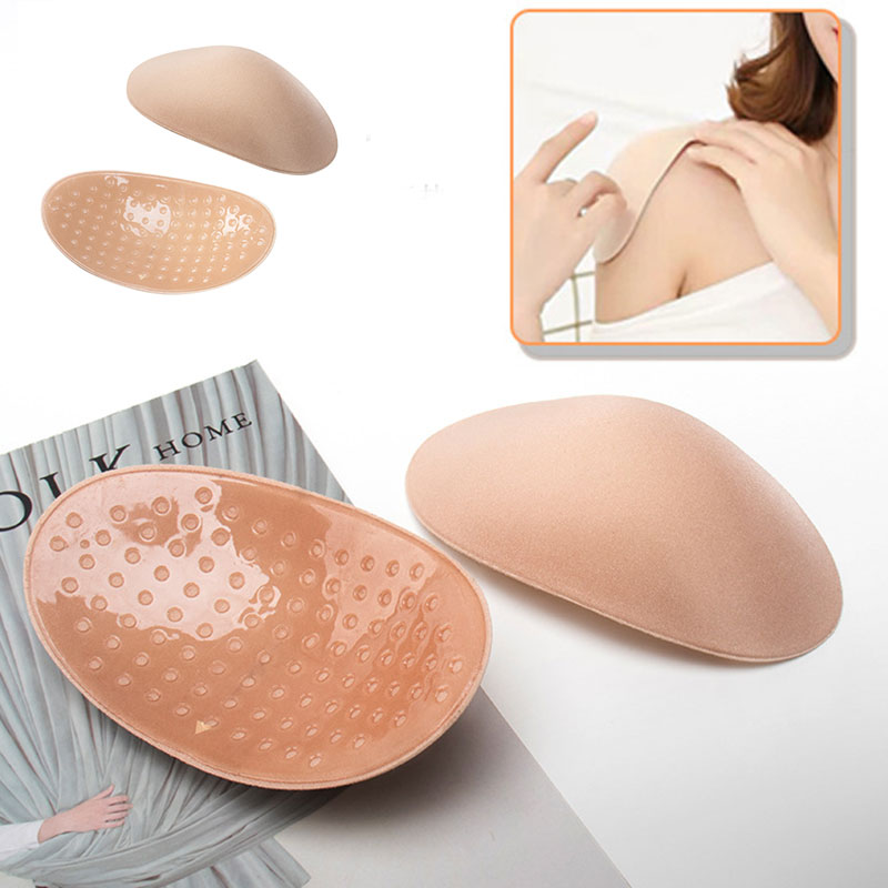 1 Pair Invisible Shoulder Pads Silicone Soft Shoulder Enhancer Pad Push-Up Pads Self-Adhesive Underwear Accessories