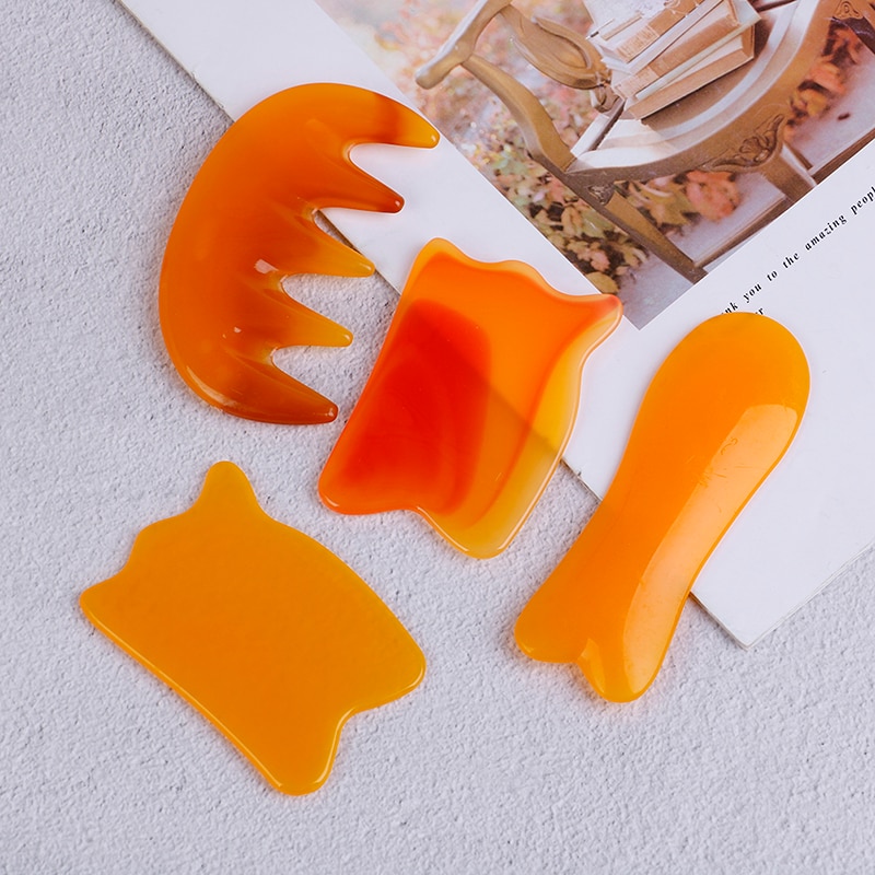 Natural Beeswax Guasha Scraping Massage Scraper Gua Sha Board Resin Acupoint Face Eye Care SPA Massage Face Massager Acupuncture