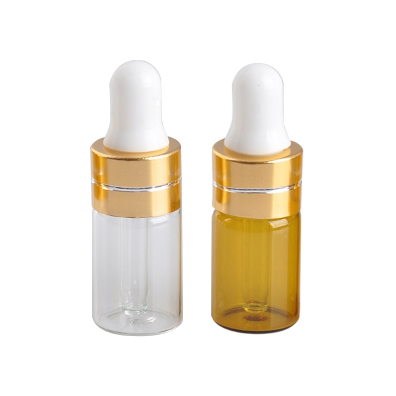 3ml Mini Empty Glass Dropper Bottle for Essential Oil Eye Drop Travel Sub-bottle
