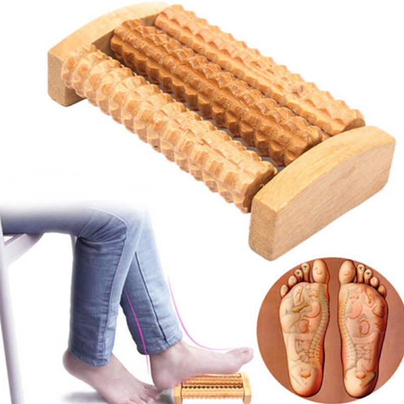 1pcs Foot Care Massage Stress Relief Relaxation Therapy Health Traditional Wooden Roller Chinese Style Massager