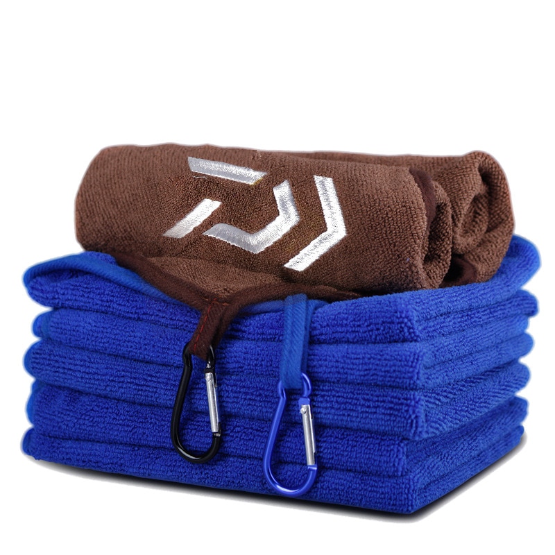 Daiwa Fishing Towel Thickening Non-stick Absorbent Towels Outdoor Hiking Wipe Hands Towel Hiking Fishing Clothing Equipment