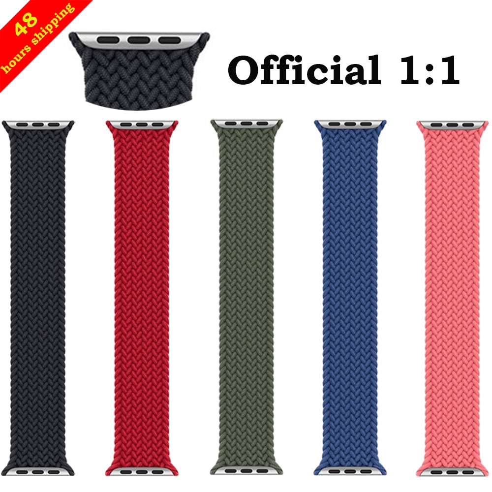 Braided Solo Loop Strap For Apple Watch Band 44mm 40mm 38mm 42mm Official 1:1 Nylon Fabric Watchbands for iWatch 6 SE 5 4 3 2 1