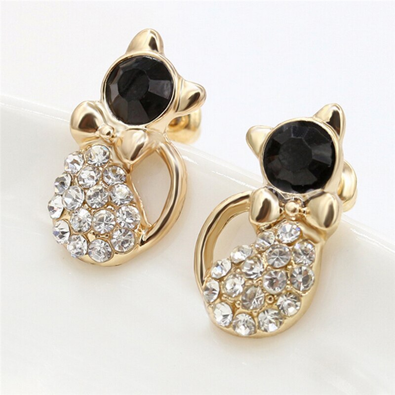 Women Lady Fashion Ear Stud Earrings For Elegant Crystal Rhinestone Jewelry Gift Brinco Pequeno For Jewelry Gift