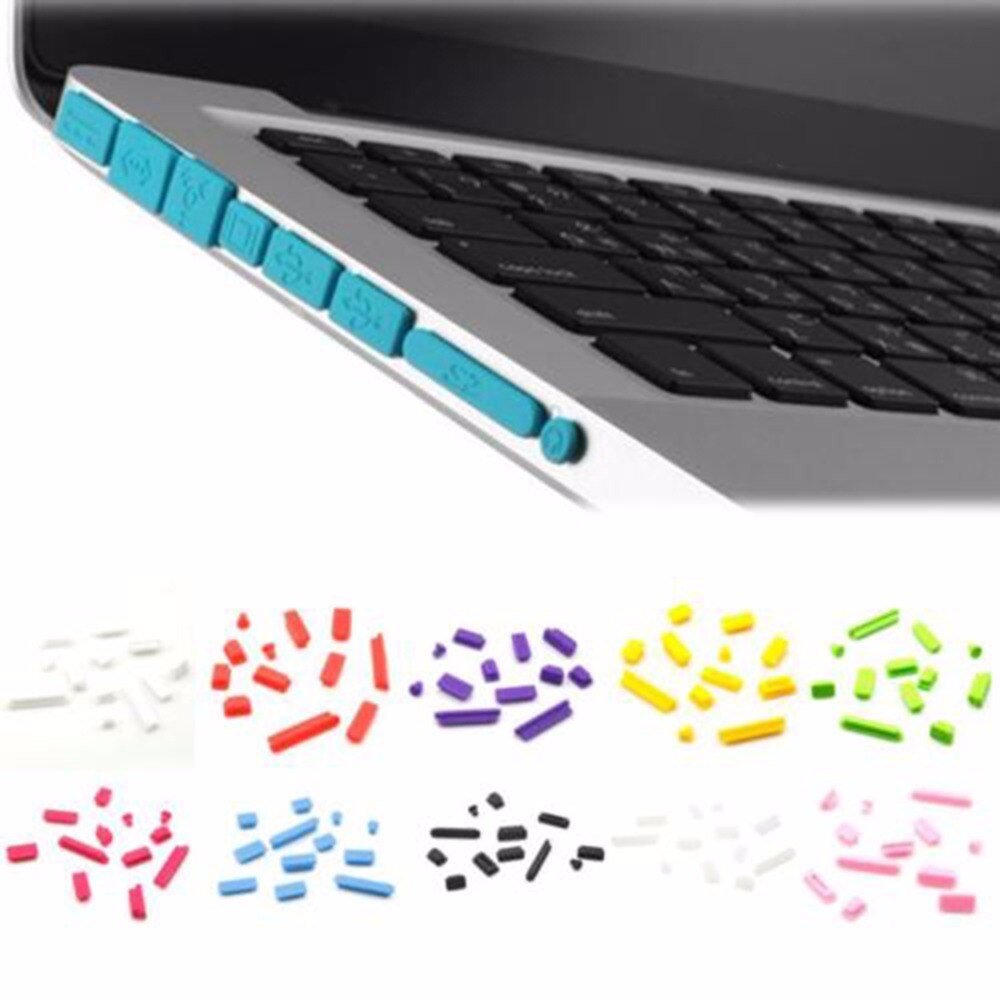 Colorful Soft Silicone Dust Plug for Macbook Air 13" 11" Retina Ports Laptop Rubber Anti-Dust Plug Dustproof Cover Stopper 12PCS