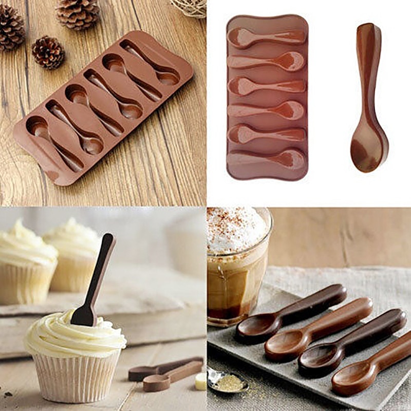 Silicone Spoon Baking Mold Chocolate Biscuit Candy Jelly DIY Mold Baking Tool