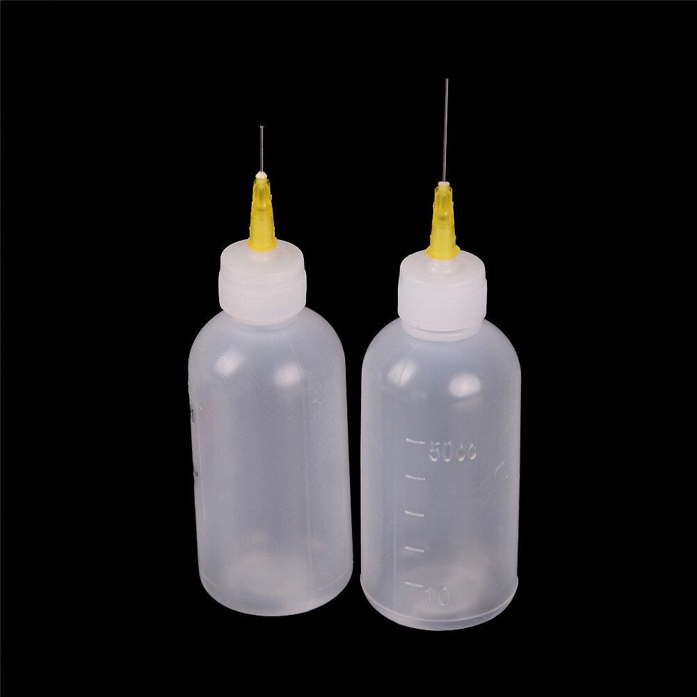 Multifunction DIY Model Making 50ml Plastic Dispensing Bottle with Syringe Needle Glue Alcohol Paint Bottle