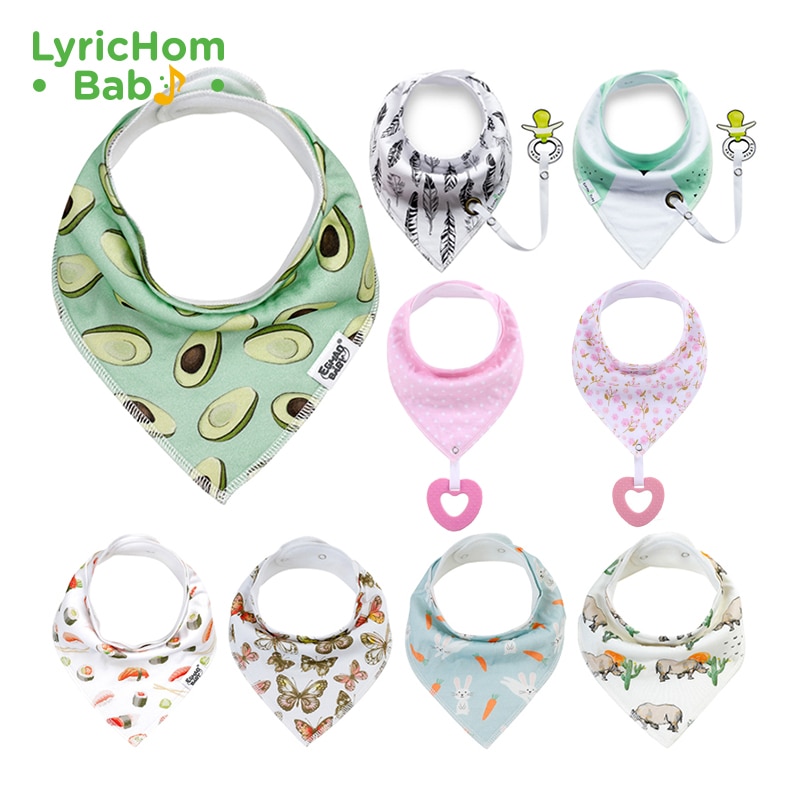 LyricHom Baby Triangle Baby Bibs Soft Breathable Cartoon Baby Bandana Bibs Toddler Saliva Towel Newborn Feeding Cotton Bib