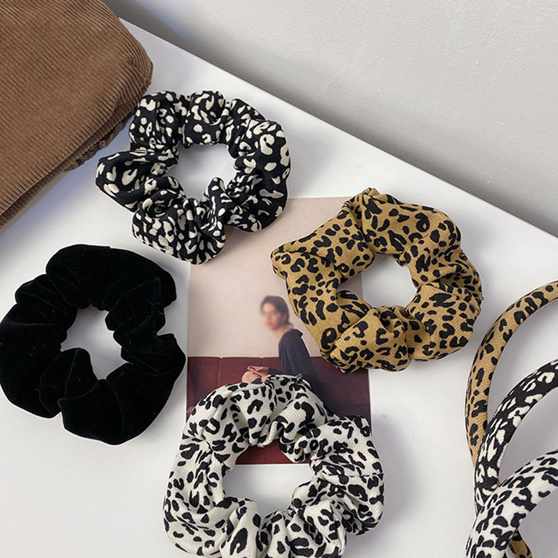 Polka Dot/Leopard/Zebra Printng Hair Scrunchies 2021 Fashion Women Elastic Hair Bands Hairband Winter Autumn Hair Rope Hair Ring