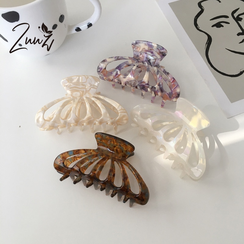 3.7 inch Tortoise Shell Claw Clip Acetate Hair Clip Large Hair Claw Banana Clips French Barrette for women Hair Accessories