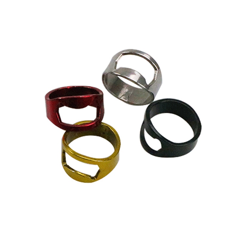 Creative Stainless Steel Ring Bottle Opener Finger Thumb Keyring Chrome Ring Black/Gold/Silver/Red Kitchen Accessories 22mm