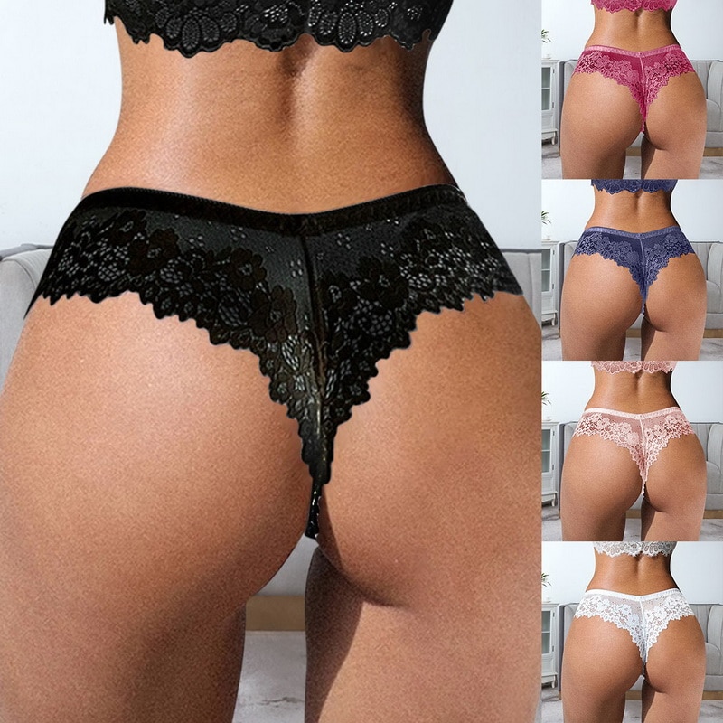 Sexy Lace Thong Panties Female Underwear for Women Seamless Mini G String Hollow Breathable Low Rise Briefs Brazilian Lingerie