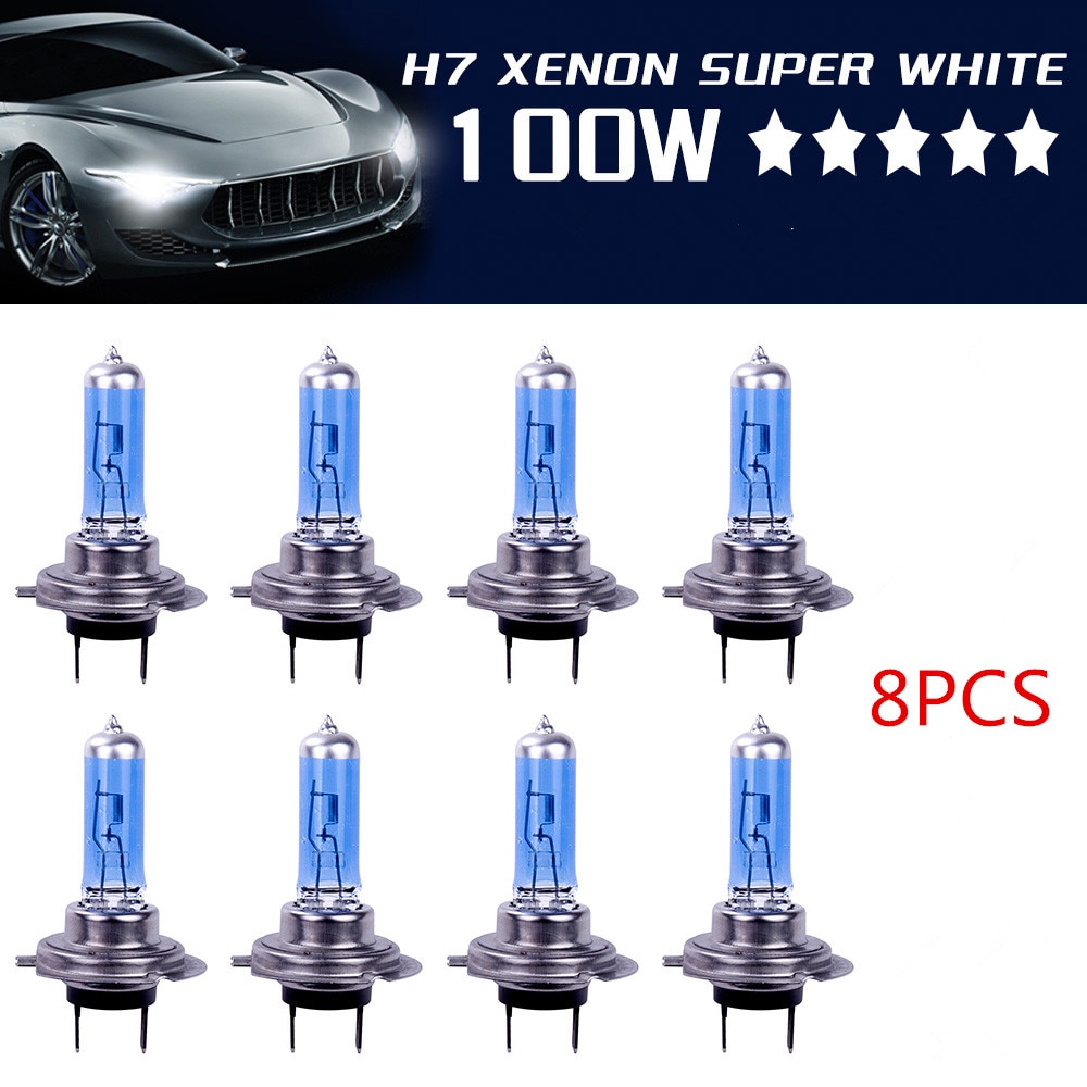 H7 Bright White Fog Lights 100W 12V Halogen Bulbs Car Headlight Lamp Headlamp Auto Accessories Car Light Parking