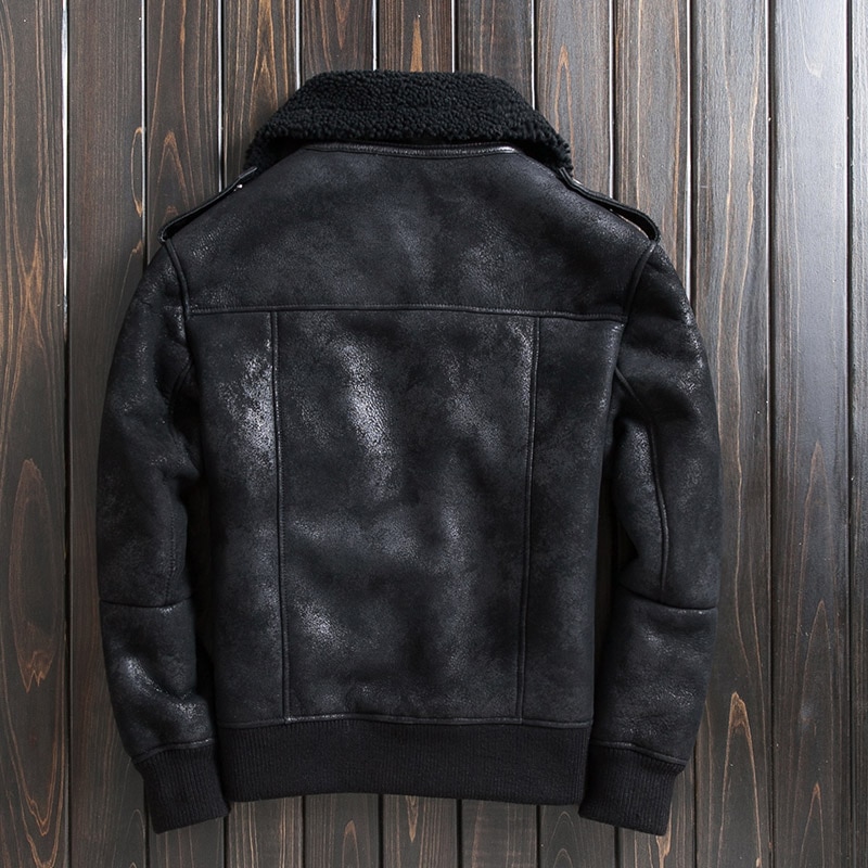 2020 Authentic Fur and Fur One Man's Leather Coat Hooded Lamb Fur Grass Coat Short Motorcycle Leather Jacket Fashion