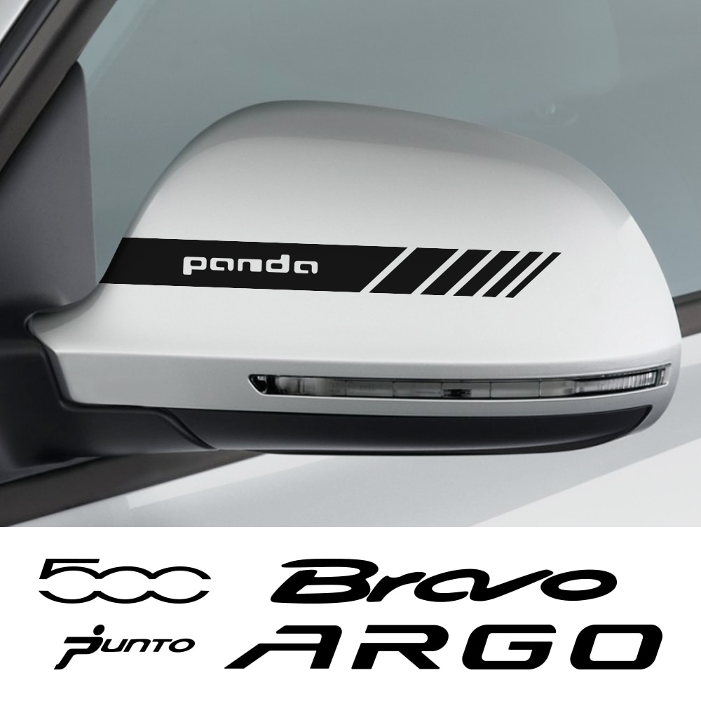 2PCS Car Rearview Mirror Sticker For Fiat 500 ARGO BRAVO FREEMONT IDEA LINEA PANDA PUNTO SEICENTO SIENA Accessories Vinyl Decal