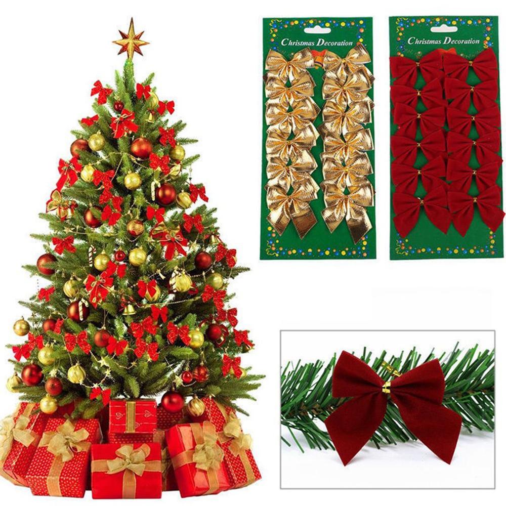 Christmas Tree Decorations Tree Ornaments Lovely Cute Christmas Bow Christmas Party Decoration Baubles