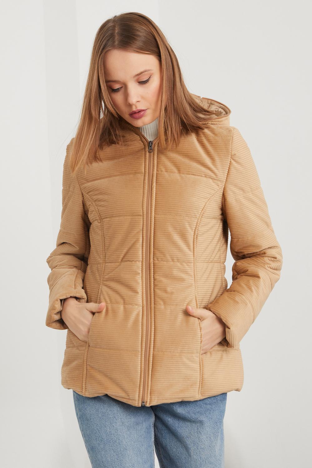 European Size: 2 x [S, M, L, XL (36, 38, 40, 42)] = 8 ITEMS: Women's Puffer Coat With Hood Velvet Cloth Brand Name NFree