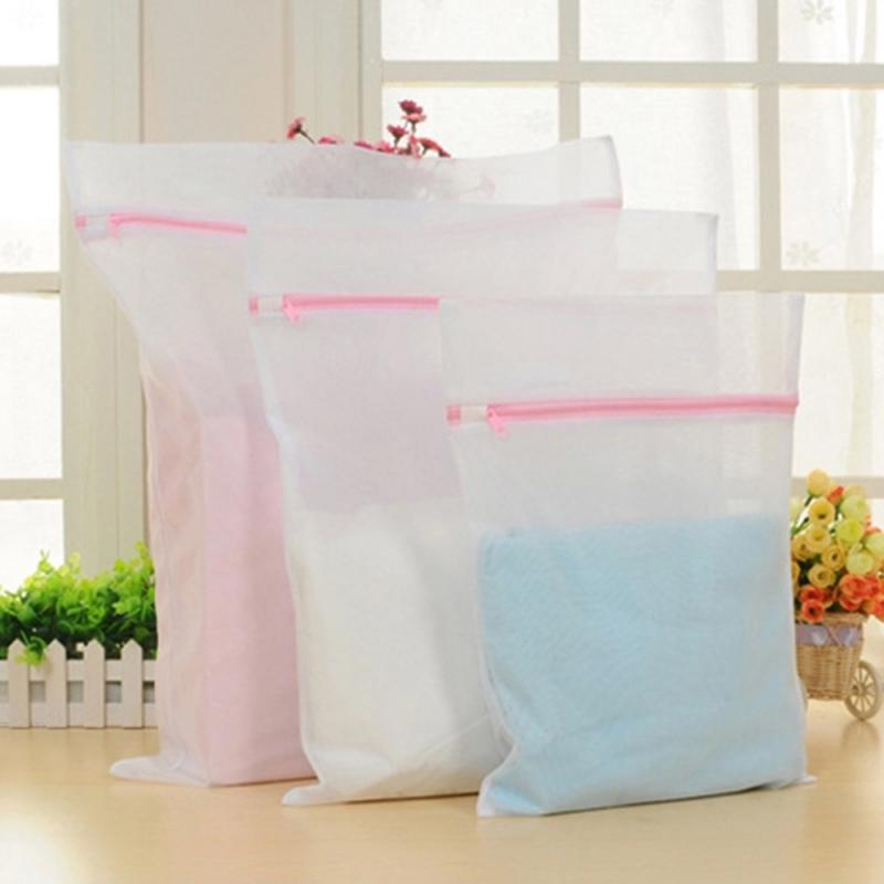 Zippered Mesh Laundry Wash Bags Foldable Thicken Delicates Lingerie Underwear Washing Machine Clothes Protection Net Laundry Bag