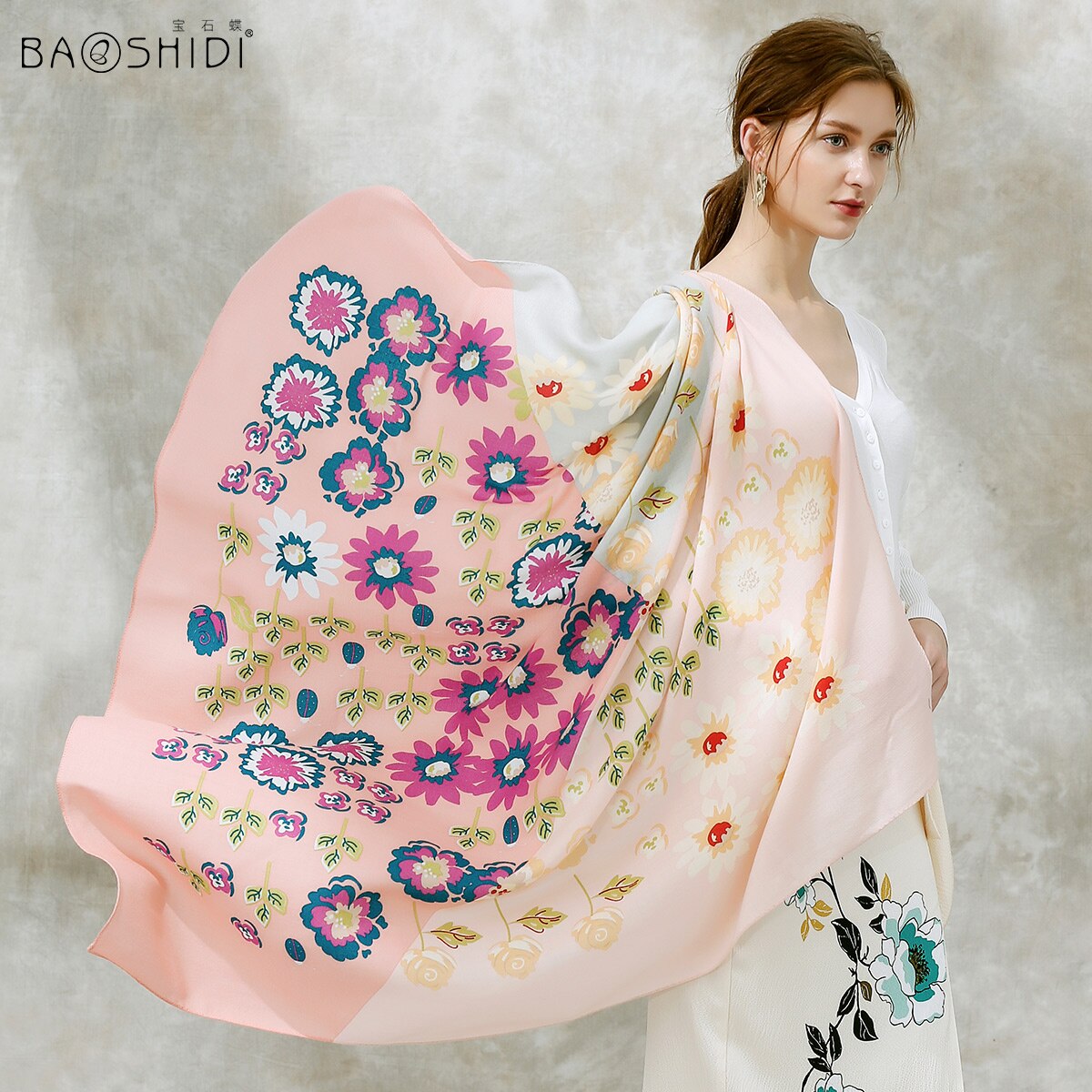 Ms ruby butterfly female face cloth printing warm winter wool scarf shawls/blackberry Muse