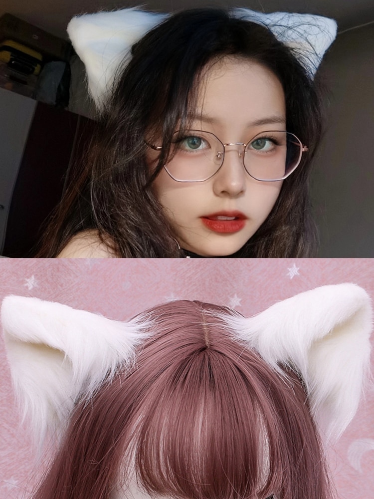 Anime Bunny Cat Ears Lolita Kawaii Accessories Cosplay Hair Plush Gothic Danganronpa Fashion Headband Puppy Girl Clips