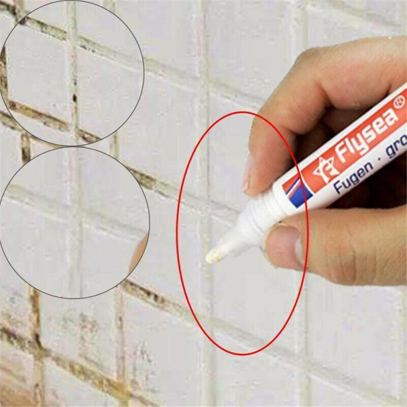 White Tile Gap Repair Pen Waterproof Tile Gap Repair Color Pen Mouldproof Bathroom Porcelain Filling Agents Paint Cleaner