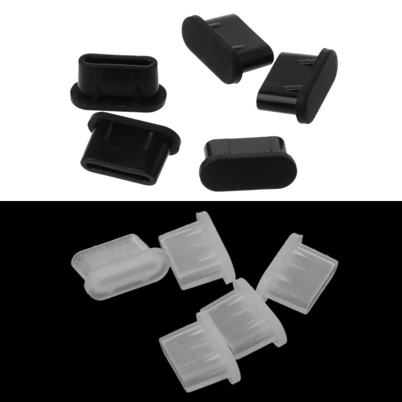 5PCS Type-C Dust Plug USB Charging Port Protector Silicone Cover for Samsung Huawei Smart Phone Accessories