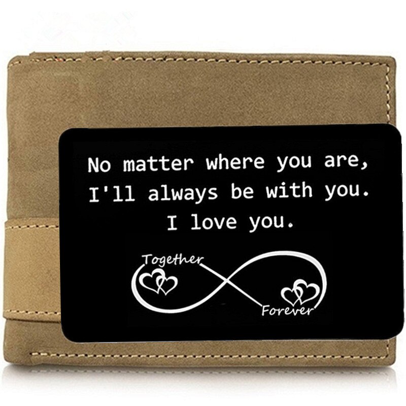 Engraved With Love Note Wallet Insert Metal Card,Birthday/Christmas/Thankgiving/Easter Gift For Love