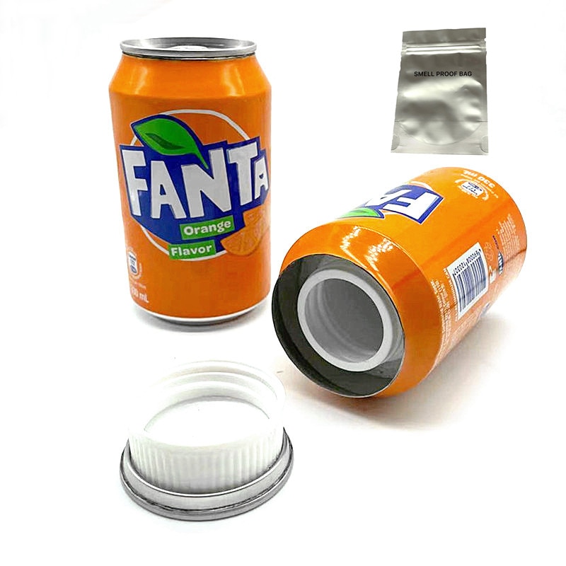 Stash Can Soft Drink Safe Can Diversion Safe Hidden box with a food grade smell proof bag