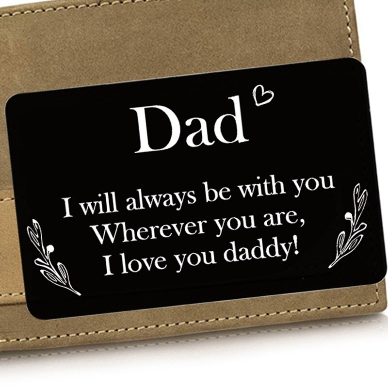 Rectangular Metal Lettering Love Discourse Wallet Insert Card Love Gift For Dad From Child