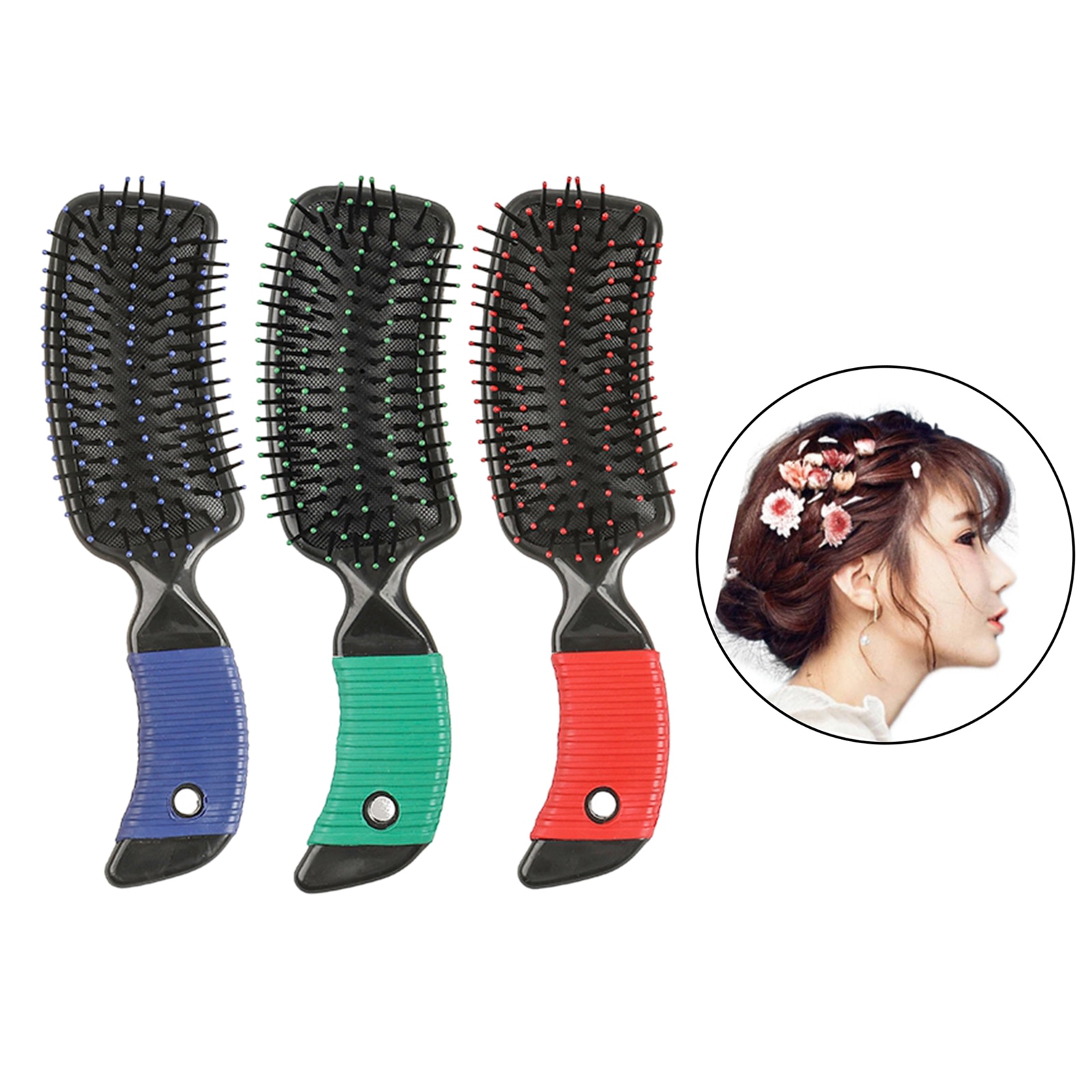 Anti-static Hair Brush Handle Detangling Comb Hair Brush Comb Hairdressing Hair Massage Hairbrush Comb