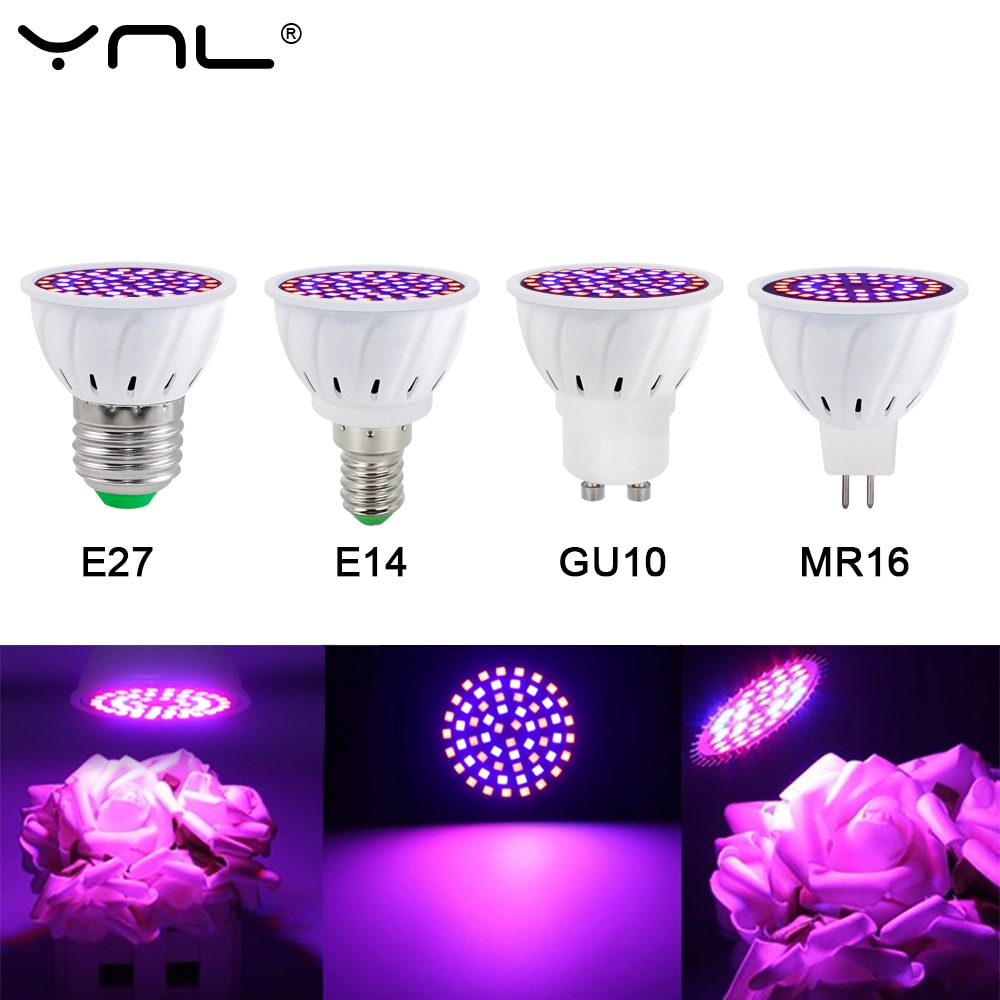 Led Grow Bulb E27 E14 MR16 GU10 220V Full Spectrum LED Plant Hydroponic Growth Light Phyto Lamp Indoor Lighting Flower Seedling