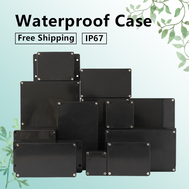 Black Box Outdoor Waterproof Case Plastic Box Electronic Project Case Instrument Waterproof Junction Box Housing