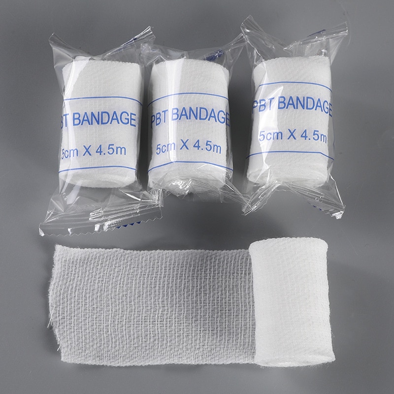 Cotton PBT Elastic Bandage Skin Friendly Breathable First Aid Kit Gauze Wound Dressing Medical Nursing Emergency Care Bandage