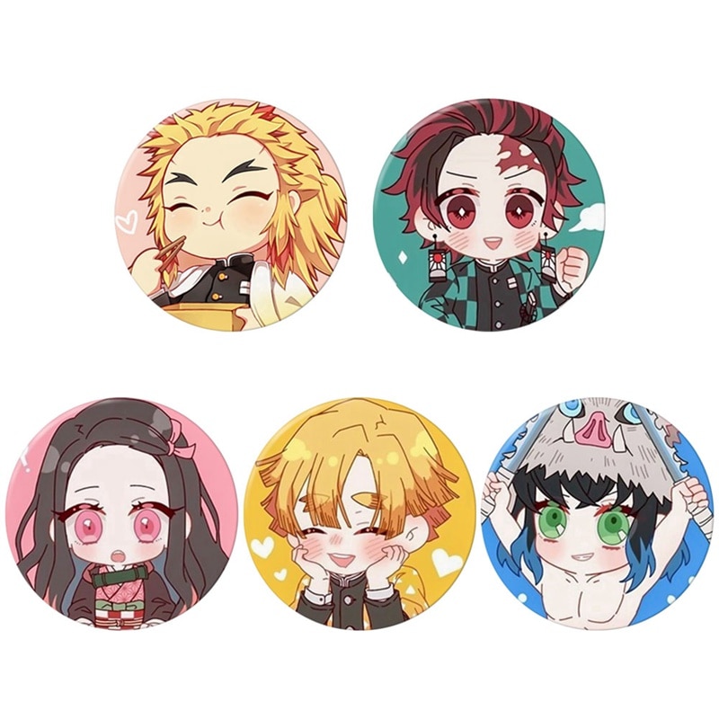 Anime Demon Slayer: Kimetsu No Yaiba Kamado Tanjirou Pin Button Brooch Badge New Cosplay Gift 58mm