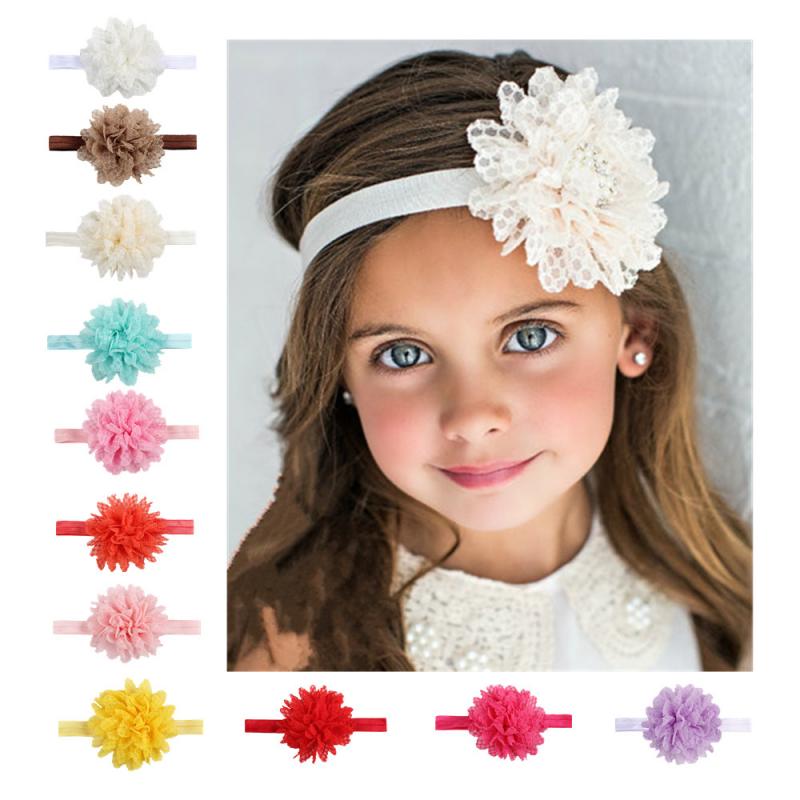 New Mesh Grid Flower Lace Baby Headband Beautiful Infant Girl Hairband Head Band Children Hair Accessories Headwear