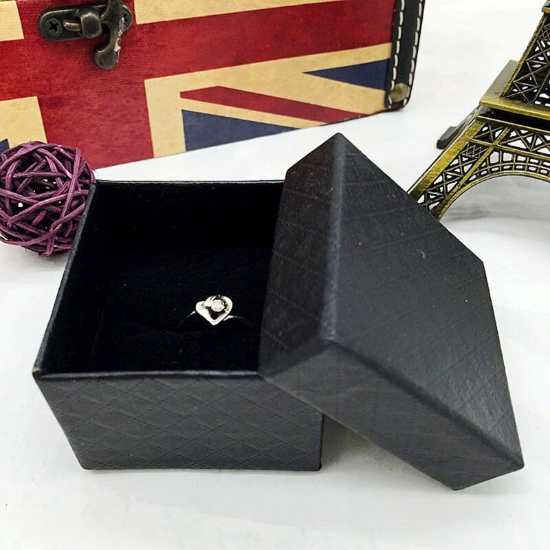 New 1pc Square Jewelry Organizer Box Engagement Ring For Earrings Necklace Bracelet Display Gift Box Holder Black White Navy