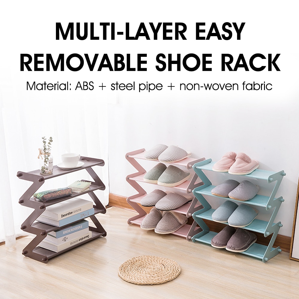 Shoes Rack Multifunctional Multi-layer Stainless Steel Decorative Shelf Plant Books Sundries Storage Dorm Room Stand Organizer