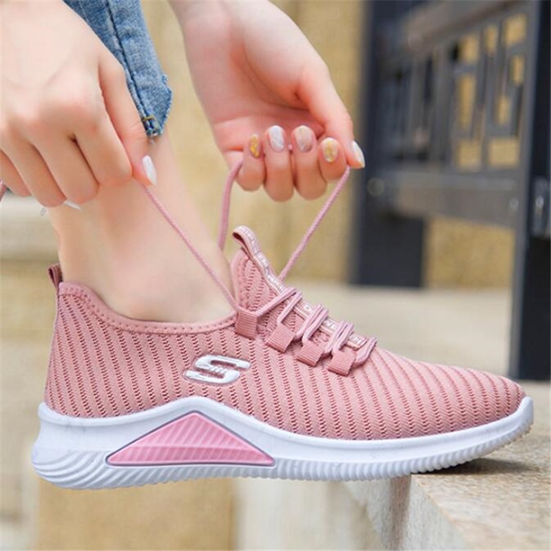 2021 Casual Shoes Spring Autumn Sneakers Ladies Casual Walking Vulcanized Shoes Fashion Mesh lace-up Women Shoes