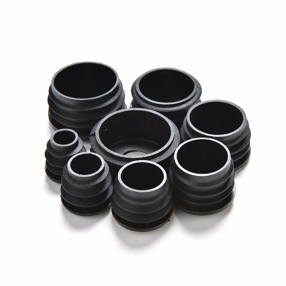 10Pcs/lot Black Plastic Furniture Leg Plug Blanking End Cap Bung For Round Pipe Tube Diameter: 16/19/22/25/28/30/32/35mm