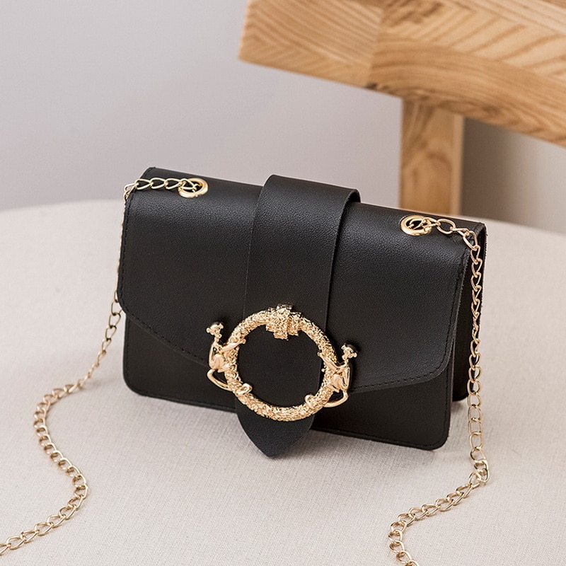 New Female Woman Crossbody Bags Small Lock Shoulder Bags Chain Designer Flap Purse PU Leather Fashion Girls Solid Messenger Bags