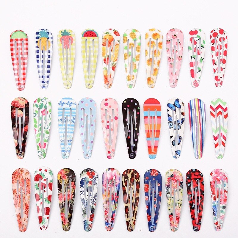 2020 New Various Styles Hot Stamping Printed BB Clip Girls Hair Trim Clip