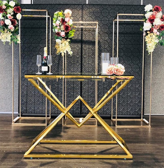 Simple Modern Luxury Iron Background Frame Wedding Stage Birthday Flower Rack Cake Crafts Table Porch Backdrops Partition