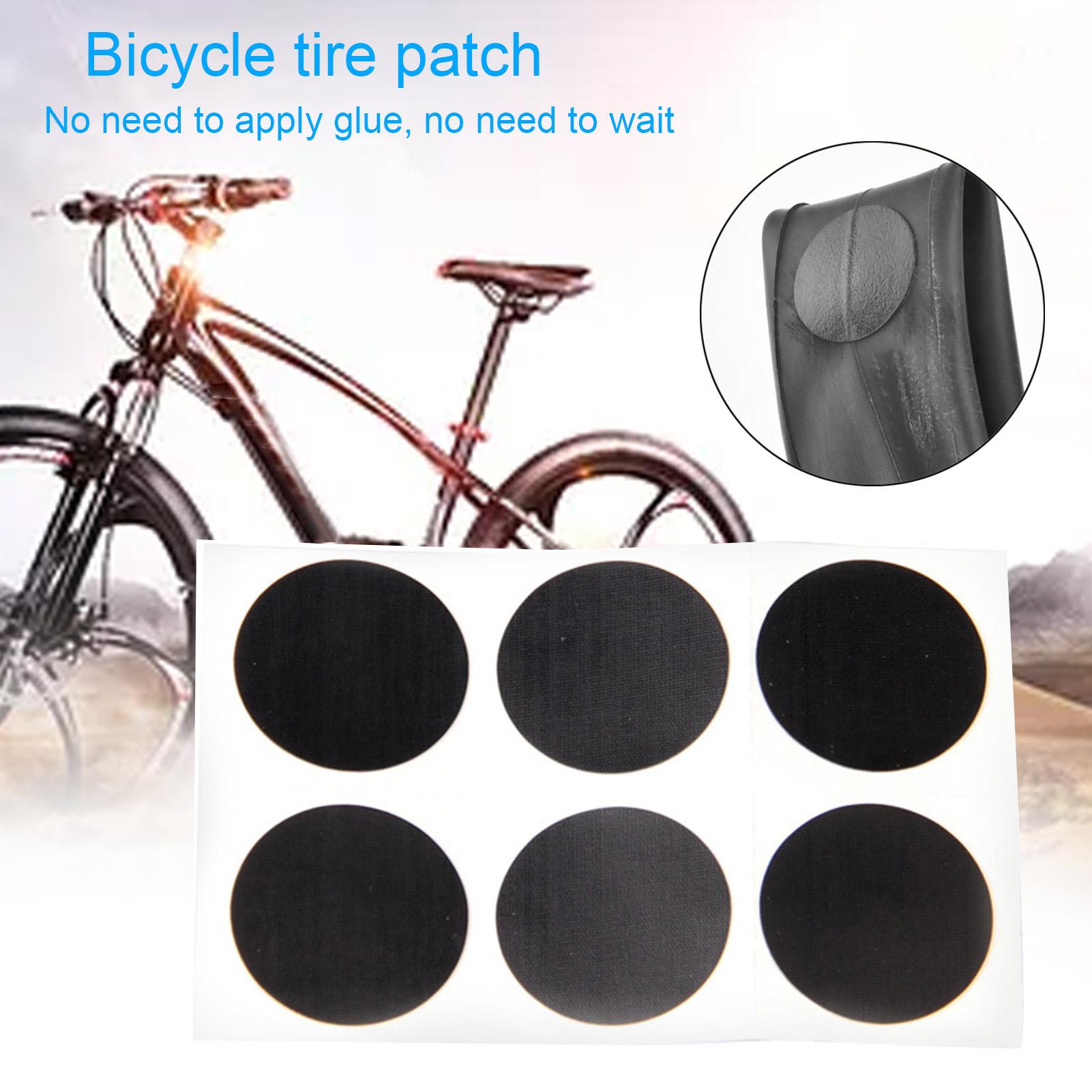 6Pcs Portable Bike Tire Rubber Patches Bicycle Tyre Puncture Repairing Pads