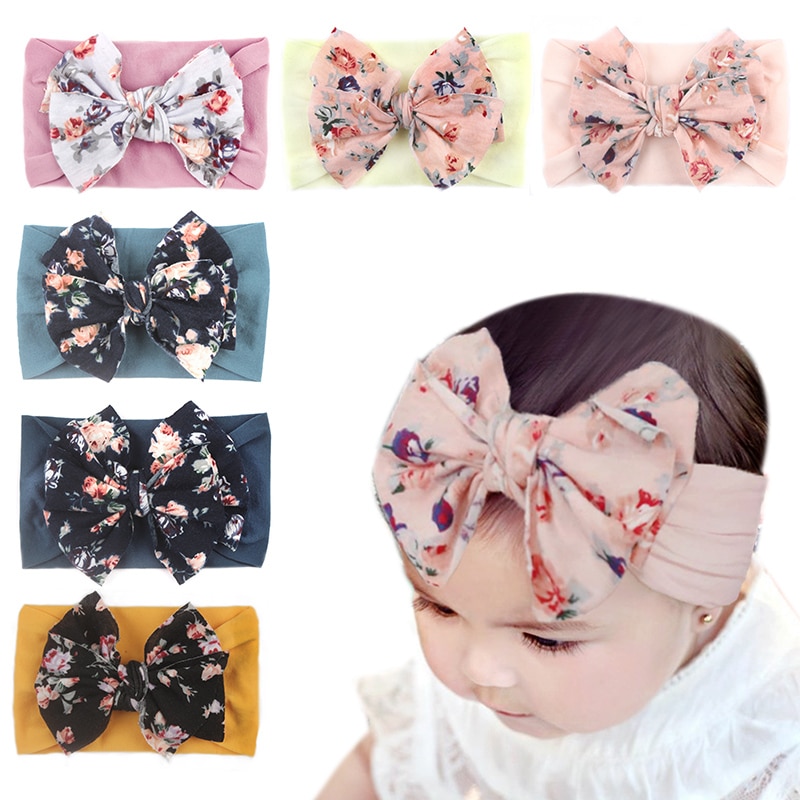 Children's Seamless Super Soft Nylon Chiffon Headband Cute Princess Hair Bebe Photography Accessories Turband Bow Baby Girl