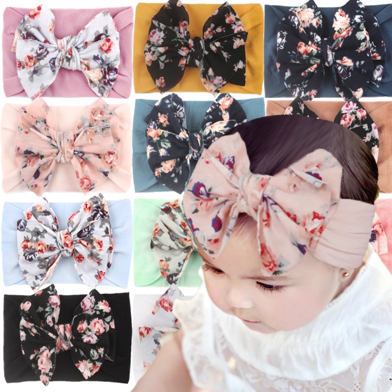 Newborn Knot Wide Nylon Headwraps Turban Girls Headwear Cute Princess Hair Accessories Baby Turband Bow Kids Headwear Photo Prop