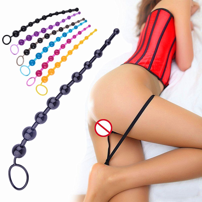 10 beads Soft Rubber Anal Plug Beads Long Orgasm Vagina Clit Pull Ring Ball Butt Toys Adults Women Stimulator Sex Accessories